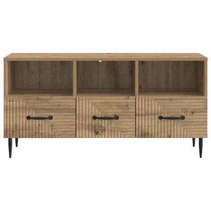 TV-kast Artisanaal eiken 102 x 34,5 x 50 cm Bewerkt hout