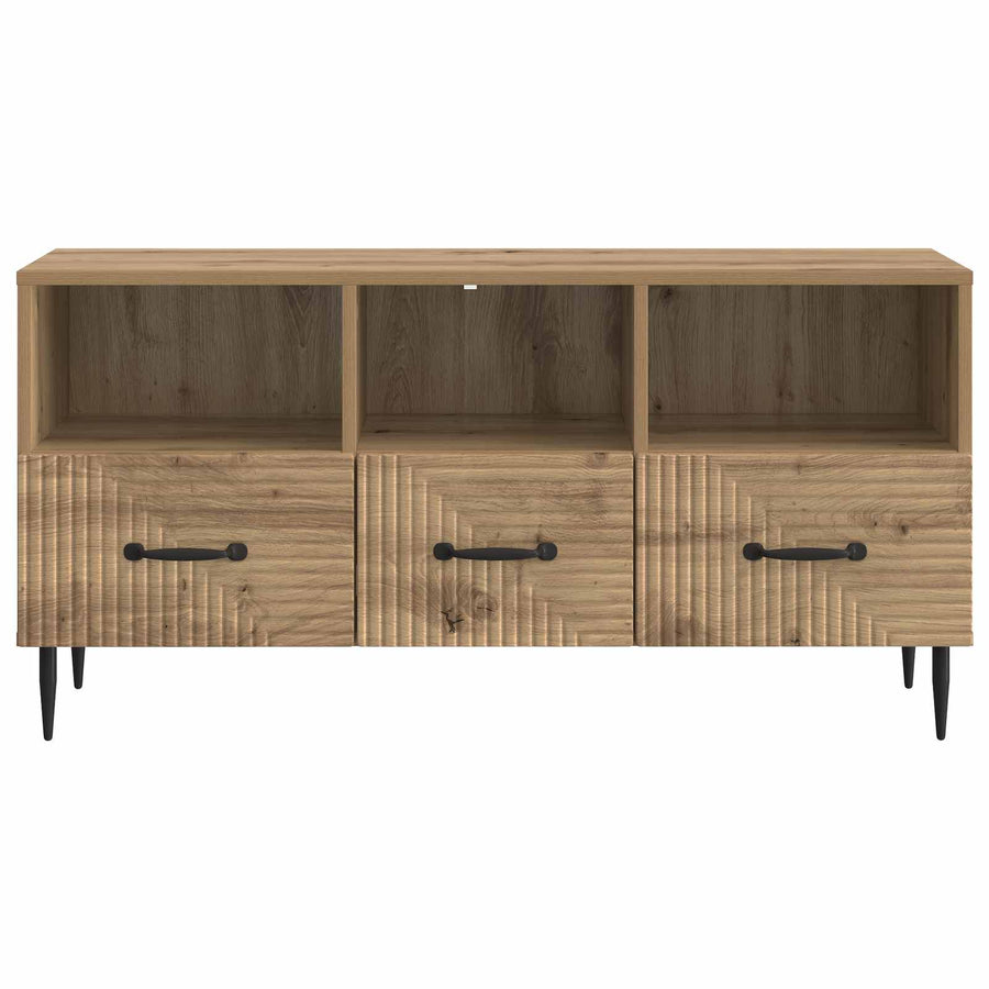 TV-kast Artisanaal eiken 102 x 34,5 x 50 cm Bewerkt hout