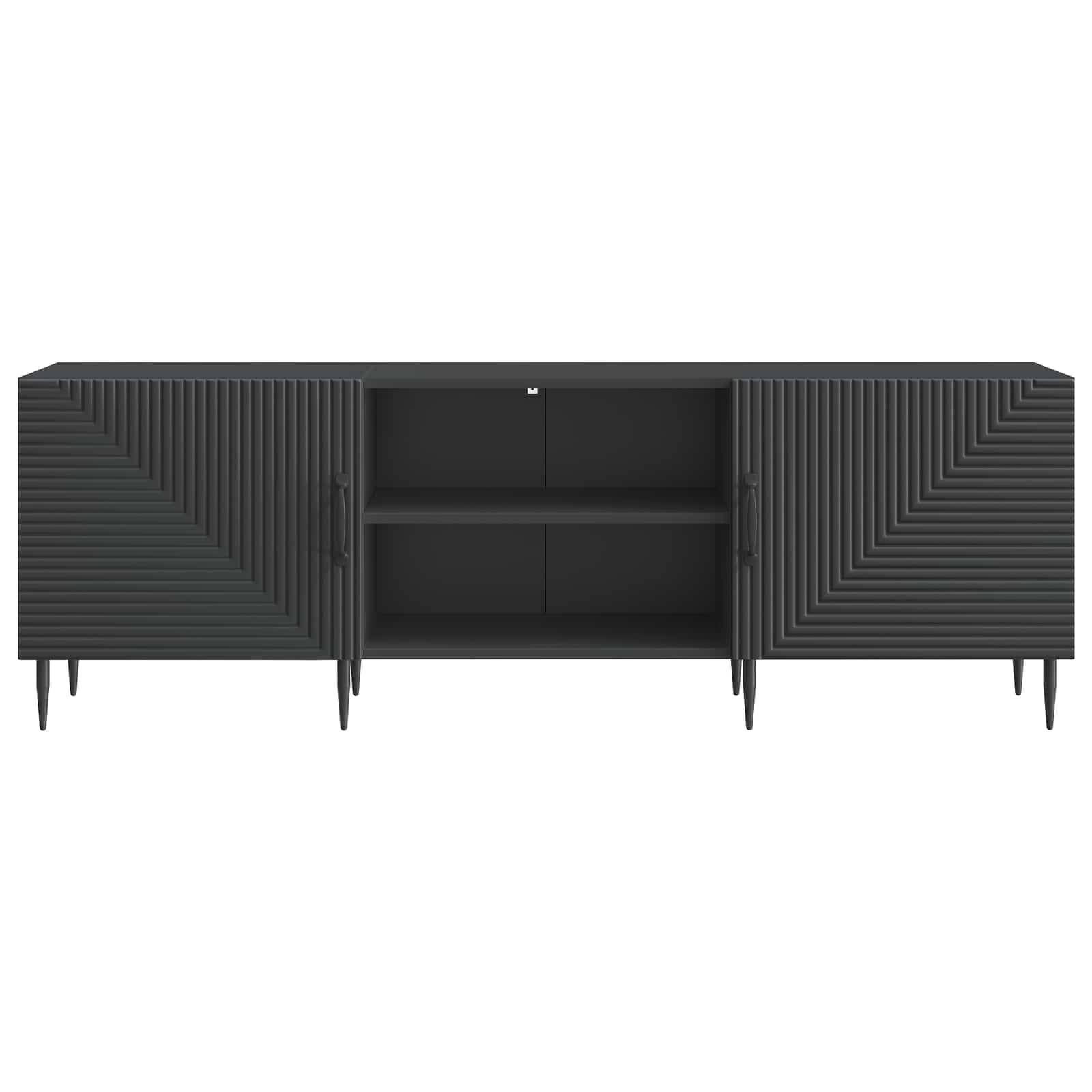 TV-kast Zwart 150 x 31 x 50 cm Bewerkt hout