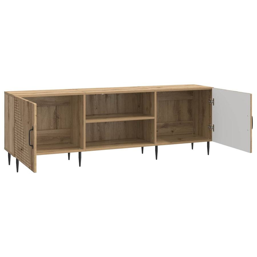 TV-kast Artisanaal eiken 150 x 31 x 50 cm Bewerkt hout