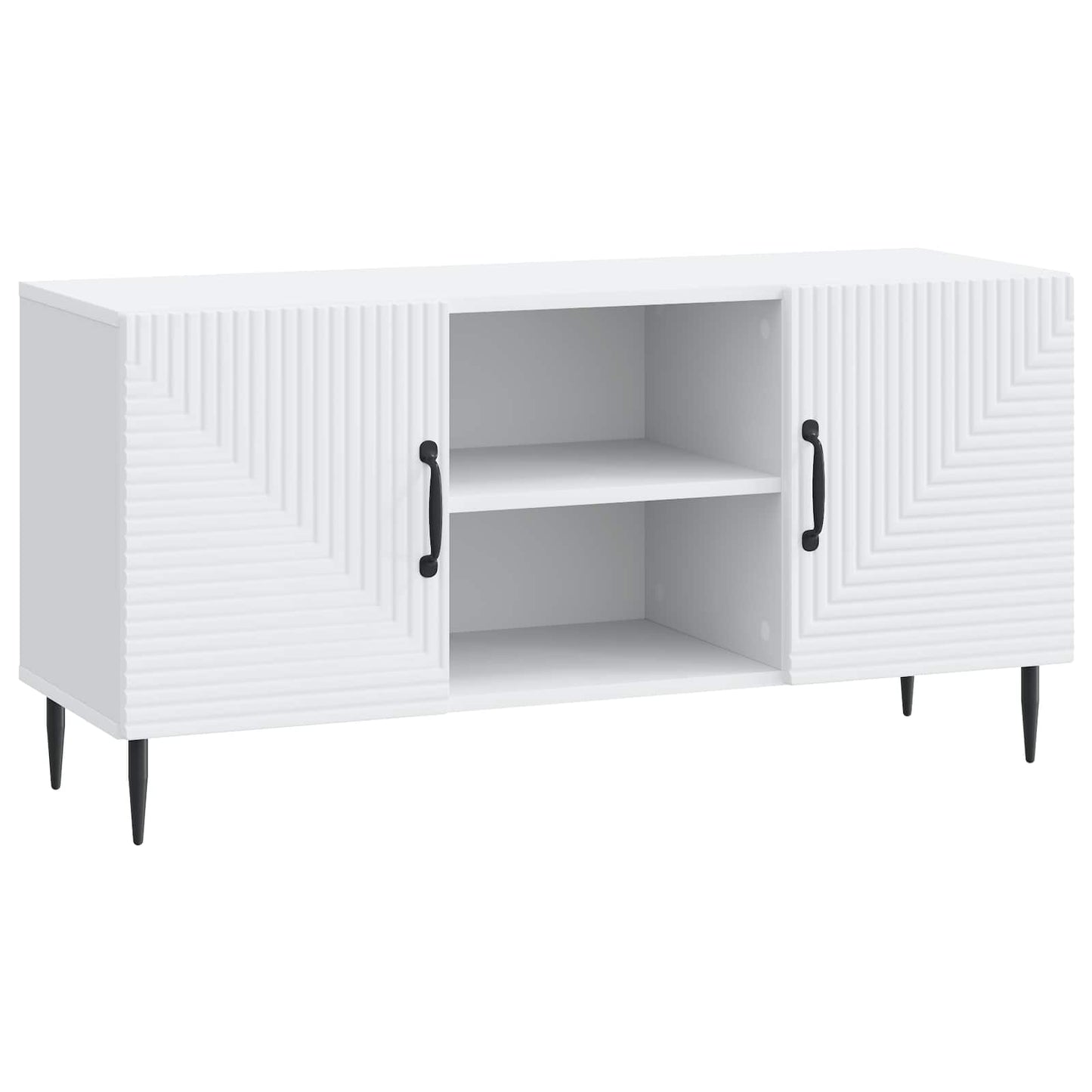 TV-kast Wit 102 x 34,5 x 50 cm Bewerkt hout