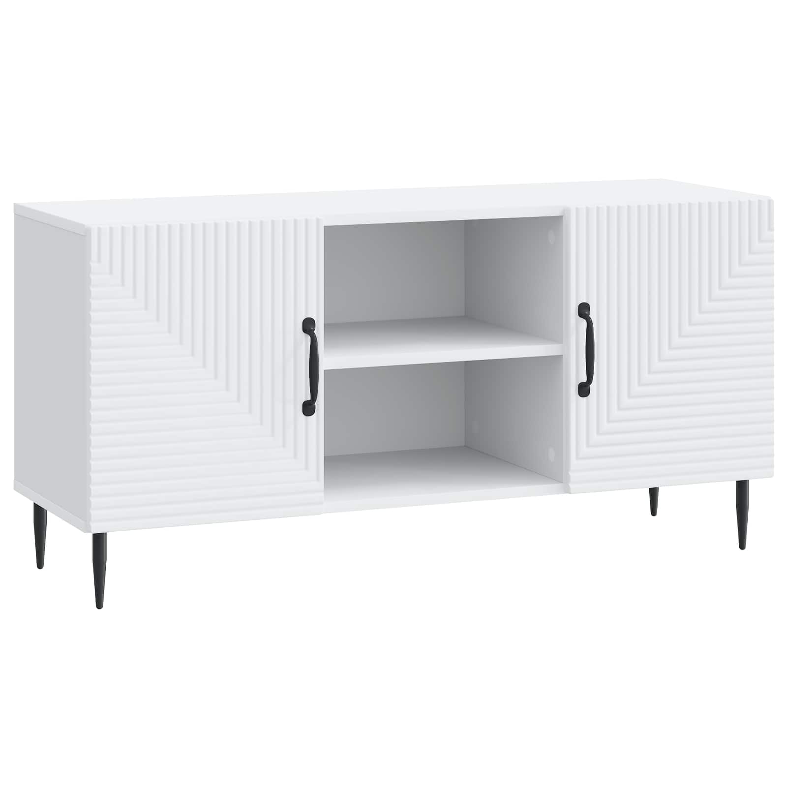 TV-kast Wit 102 x 34,5 x 50 cm Bewerkt hout