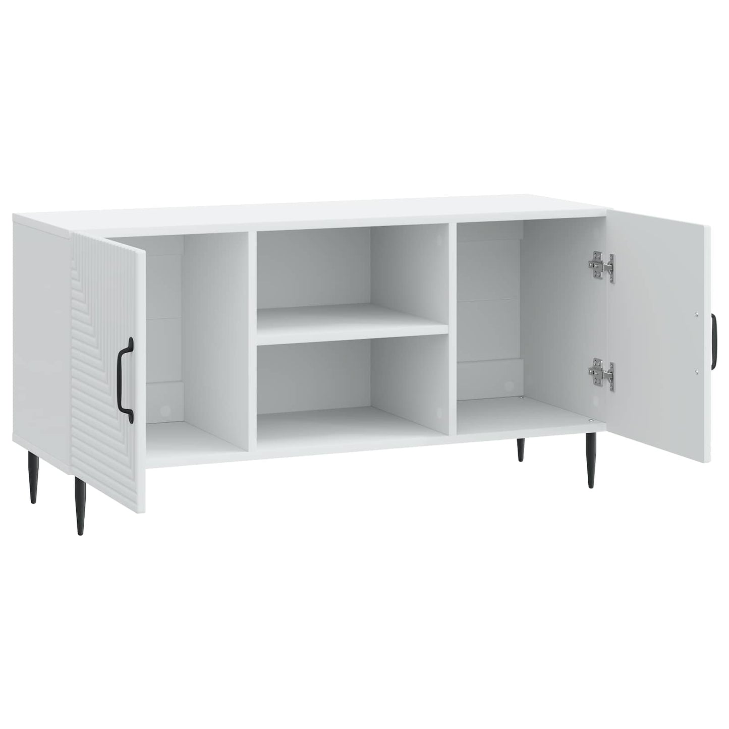TV-kast Wit 102 x 34,5 x 50 cm Bewerkt hout