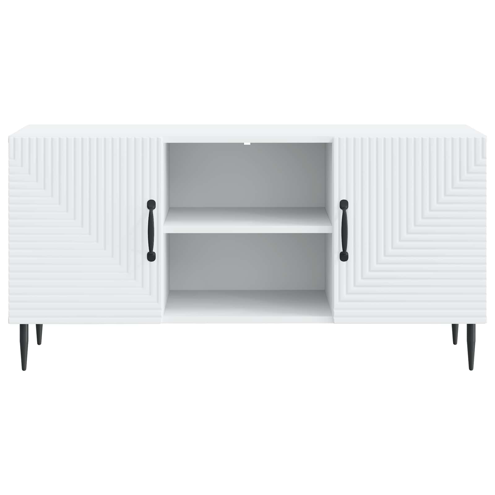 TV-kast Wit 102 x 34,5 x 50 cm Bewerkt hout
