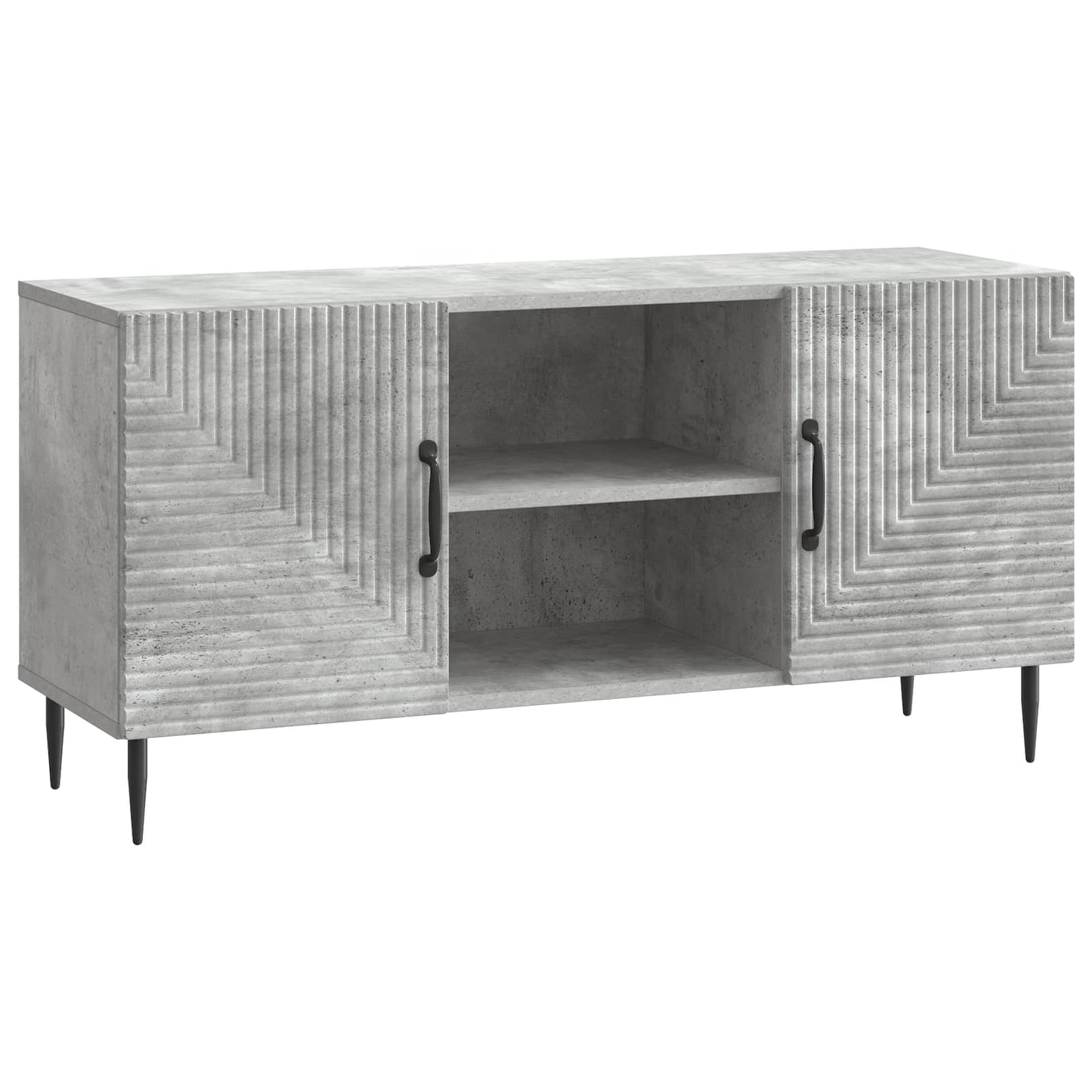 TV-kast Betongrijs 102 x 34,5 x 50 cm Bewerkt hout