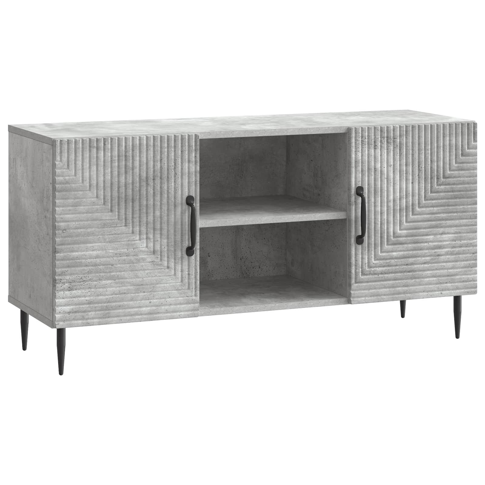 TV-kast Betongrijs 102 x 34,5 x 50 cm Bewerkt hout