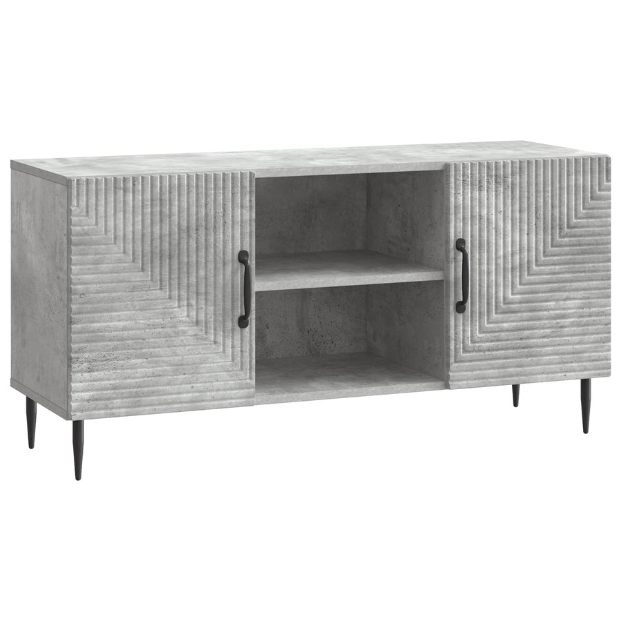 TV-kast Betongrijs 102 x 34,5 x 50 cm Bewerkt hout