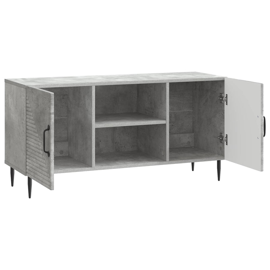 TV-kast Betongrijs 102 x 34,5 x 50 cm Bewerkt hout