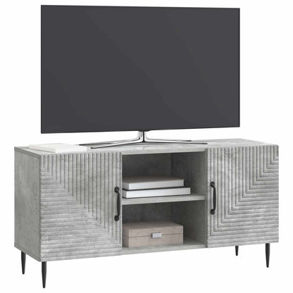 TV-kast Betongrijs 102 x 34,5 x 50 cm Bewerkt hout