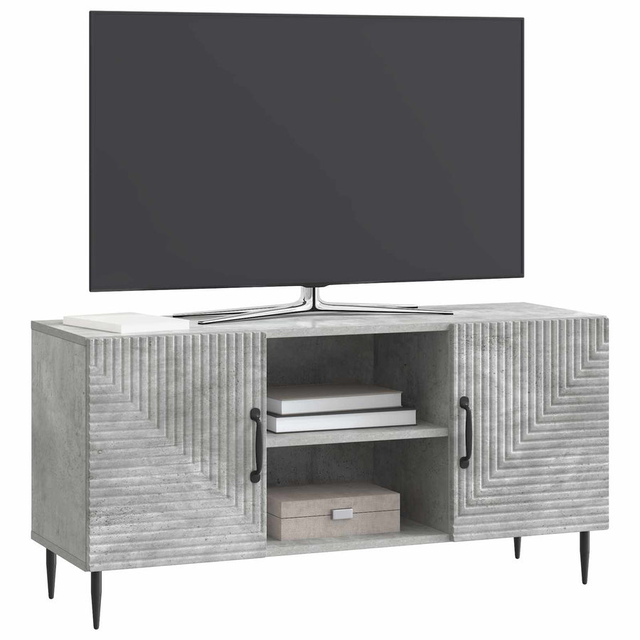 TV-kast Betongrijs 102 x 34,5 x 50 cm Bewerkt hout