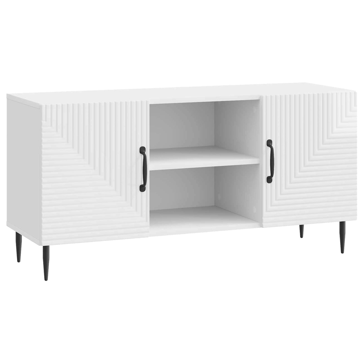 TV-kast Hoogglans Wit 102 x 34,5 x 50 cm Bewerkt hout