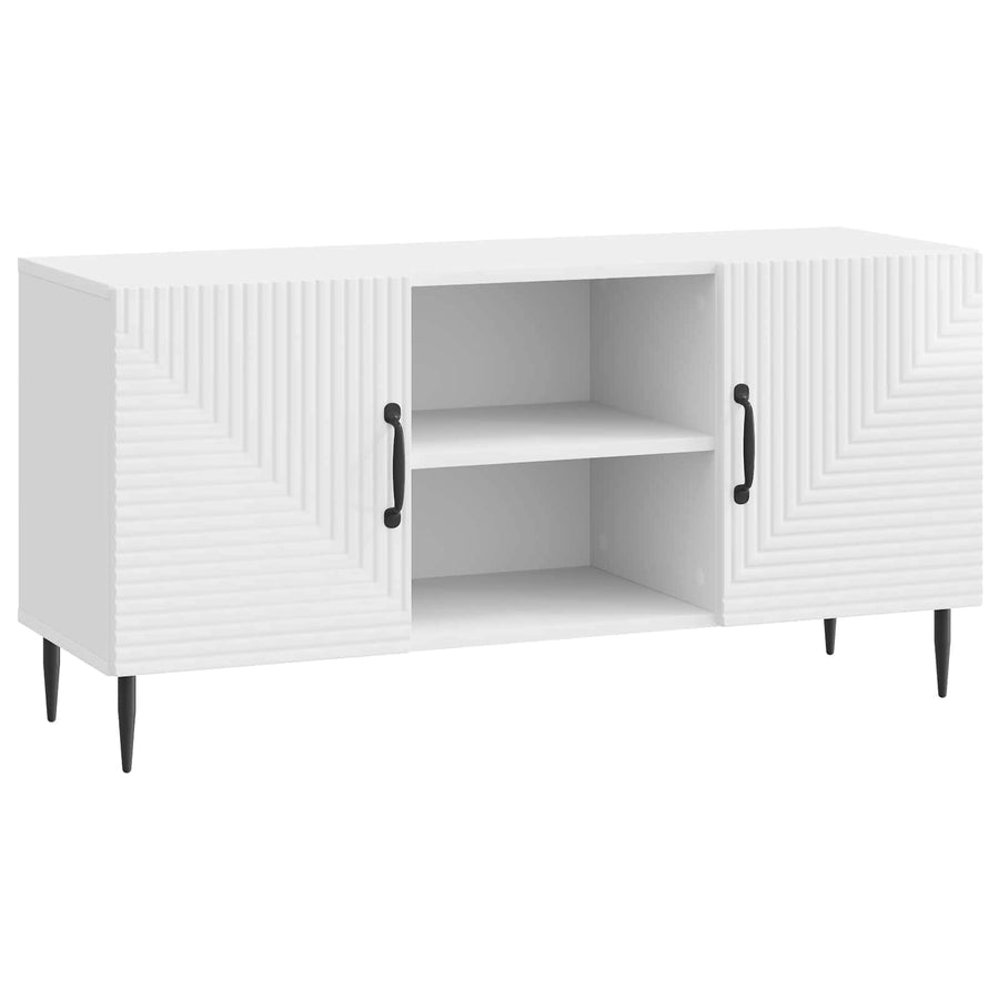 TV-kast Hoogglans Wit 102 x 34,5 x 50 cm Bewerkt hout