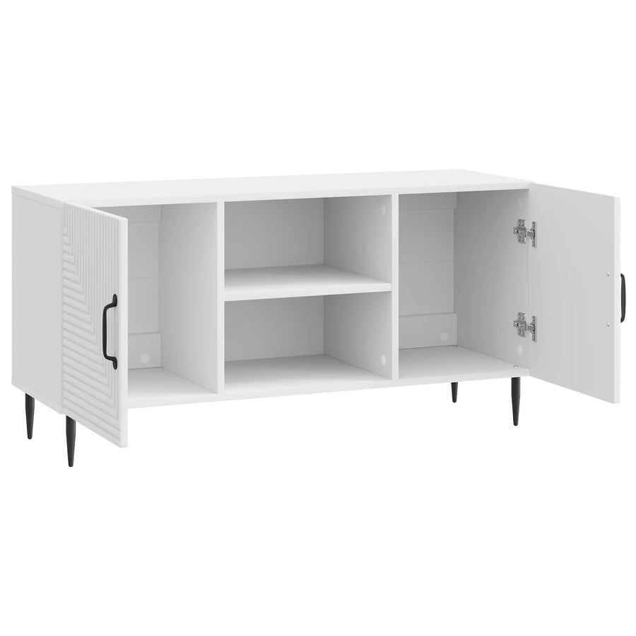 TV-kast Hoogglans Wit 102 x 34,5 x 50 cm Bewerkt hout