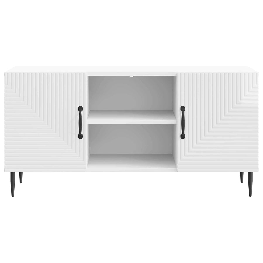 TV-kast Hoogglans Wit 102 x 34,5 x 50 cm Bewerkt hout
