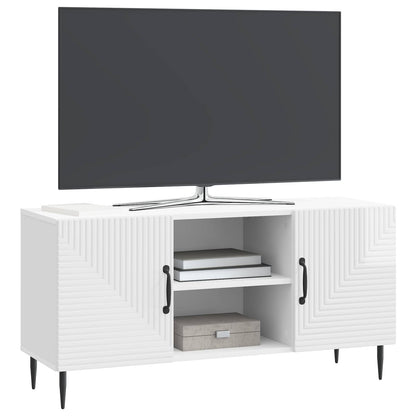 TV-kast Hoogglans Wit 102 x 34,5 x 50 cm Bewerkt hout