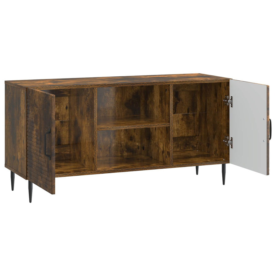 TV-kast Gerookt eiken 102 x 34,5 x 50 cm Bewerkt hout