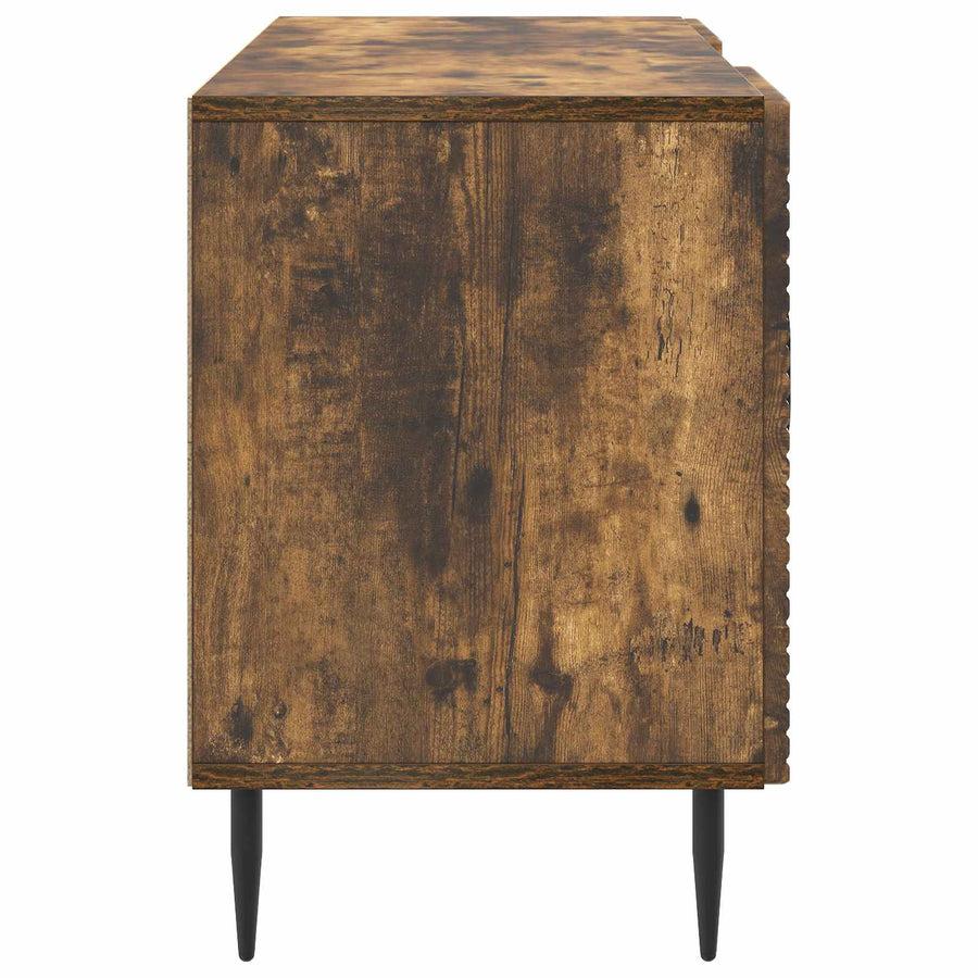 TV-kast Gerookt eiken 102 x 34,5 x 50 cm Bewerkt hout