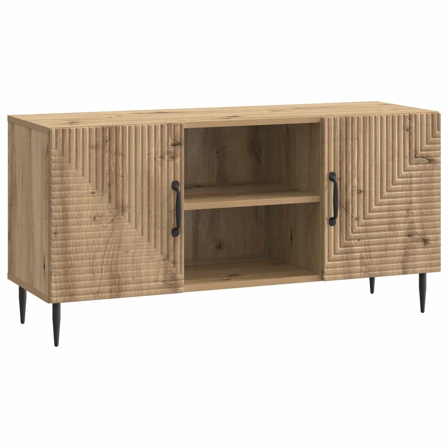 TV-kast Artisanaal eiken 102 x 34,5 x 50 cm Bewerkt hout