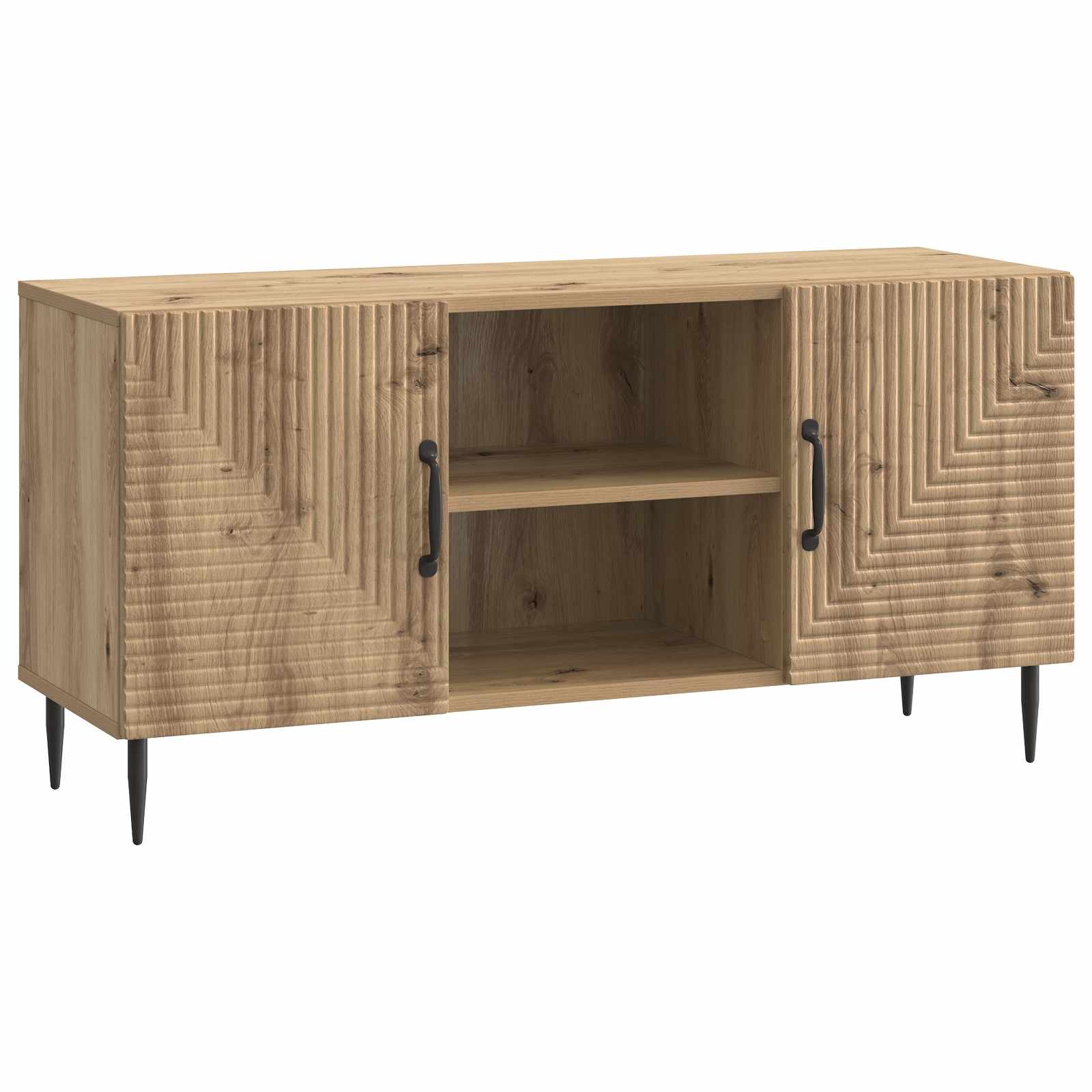 TV-kast Artisanaal eiken 102 x 34,5 x 50 cm Bewerkt hout