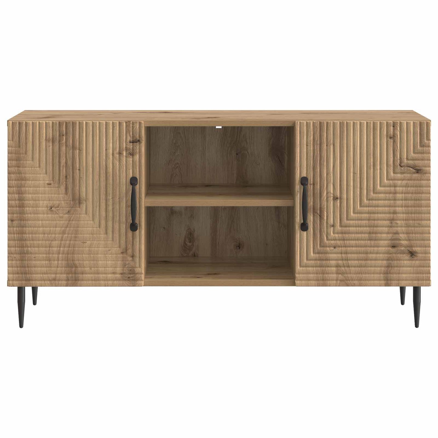 TV-kast Artisanaal eiken 102 x 34,5 x 50 cm Bewerkt hout