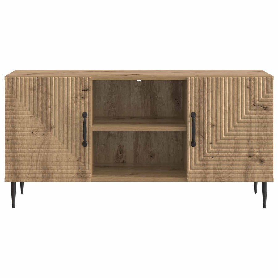 TV-kast Artisanaal eiken 102 x 34,5 x 50 cm Bewerkt hout