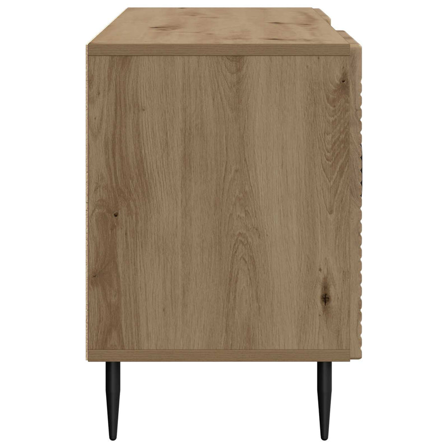 TV-kast Artisanaal eiken 102 x 34,5 x 50 cm Bewerkt hout