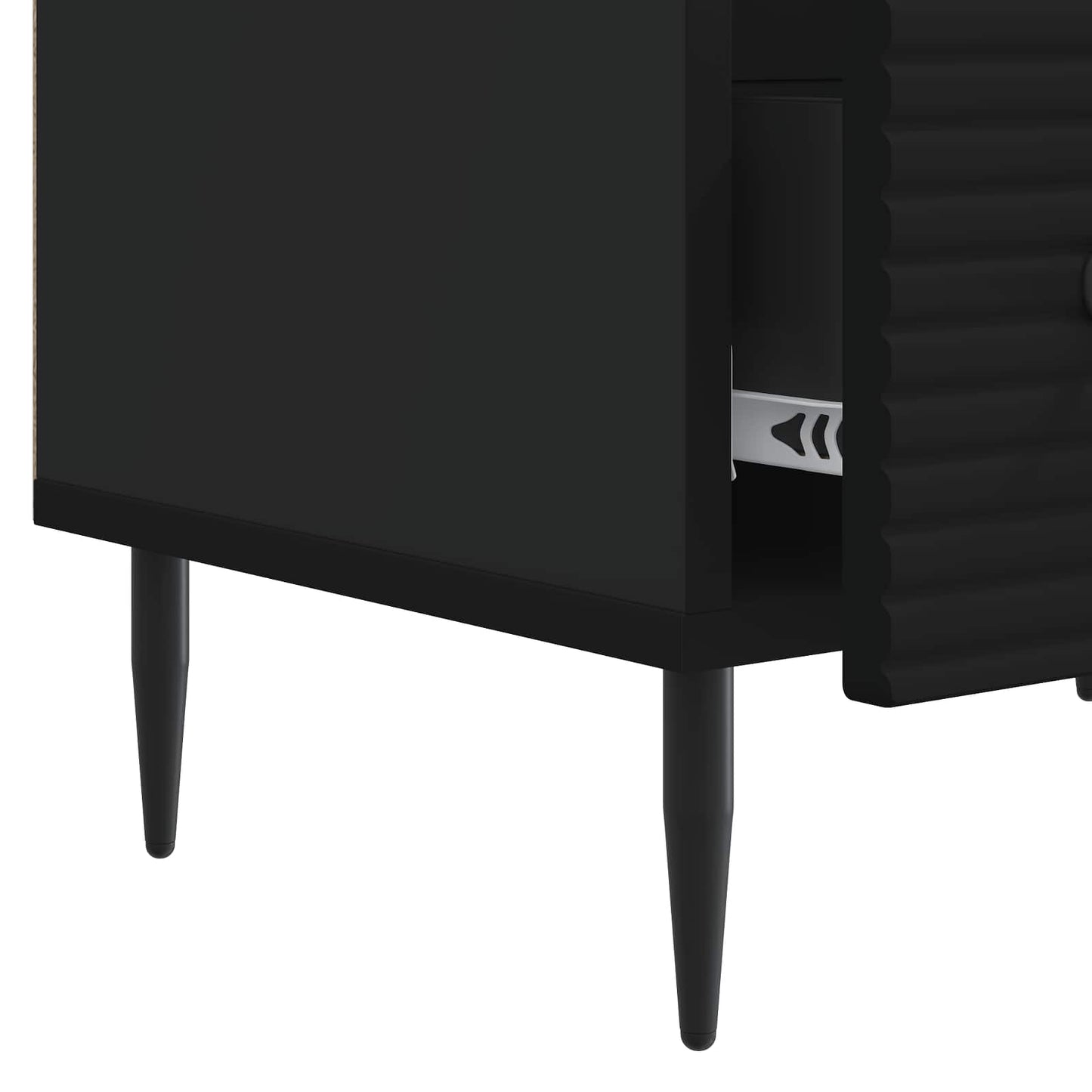 TV-kast met lade Zwart 147 x 34,5 x 30 cm Bewerkt hout