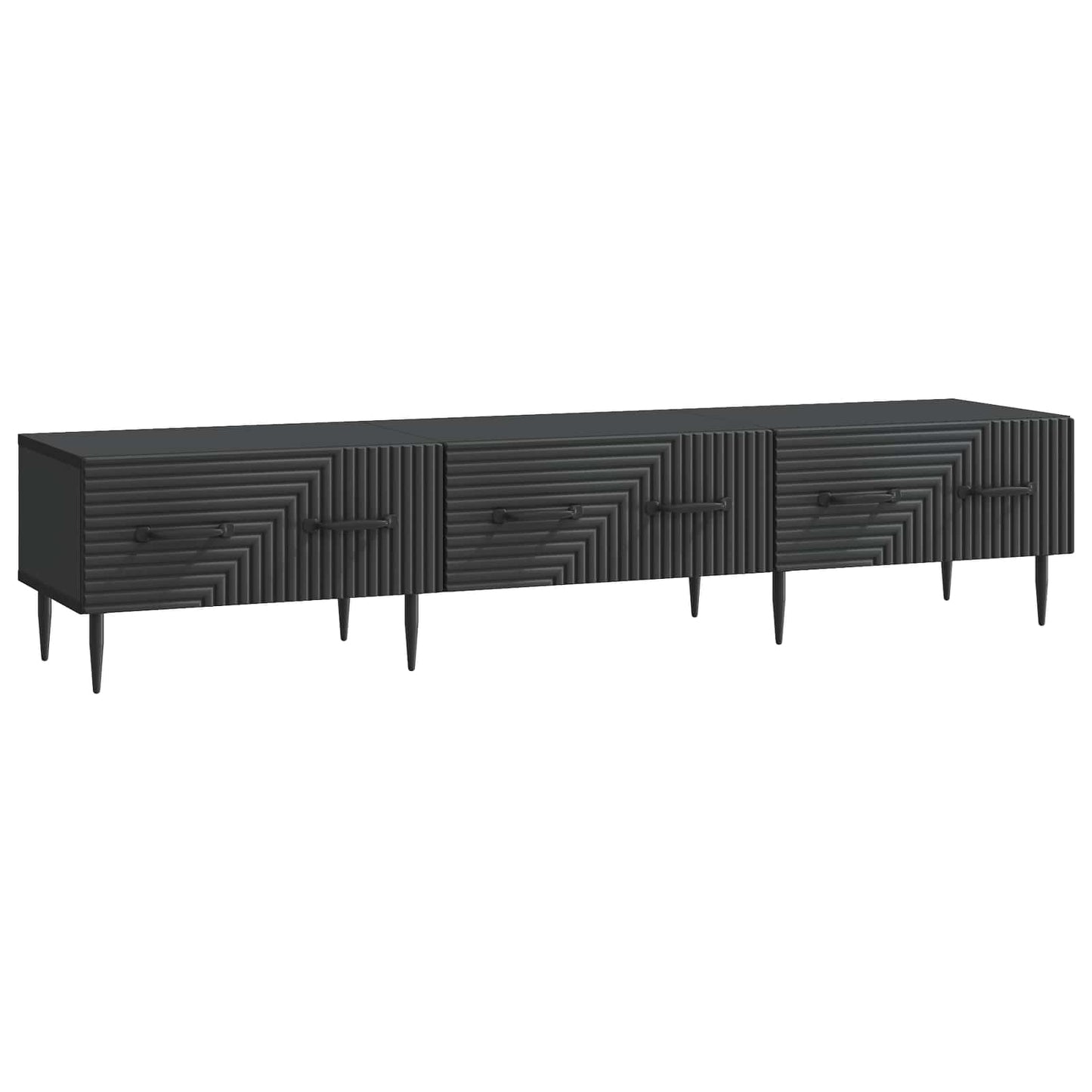 TV-kast met lade Zwart 147 x 34,5 x 30 cm Bewerkt hout