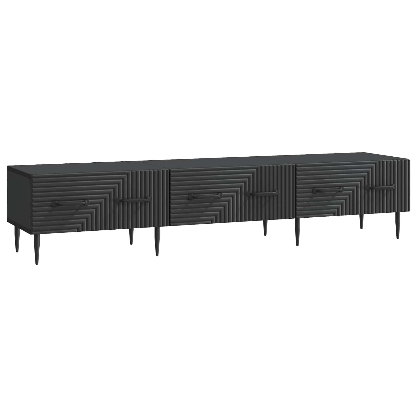 TV-kast met lade Zwart 147 x 34,5 x 30 cm Bewerkt hout