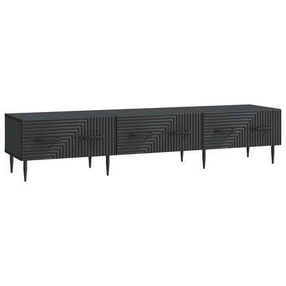 TV-kast met lade Zwart 147 x 34,5 x 30 cm Bewerkt hout