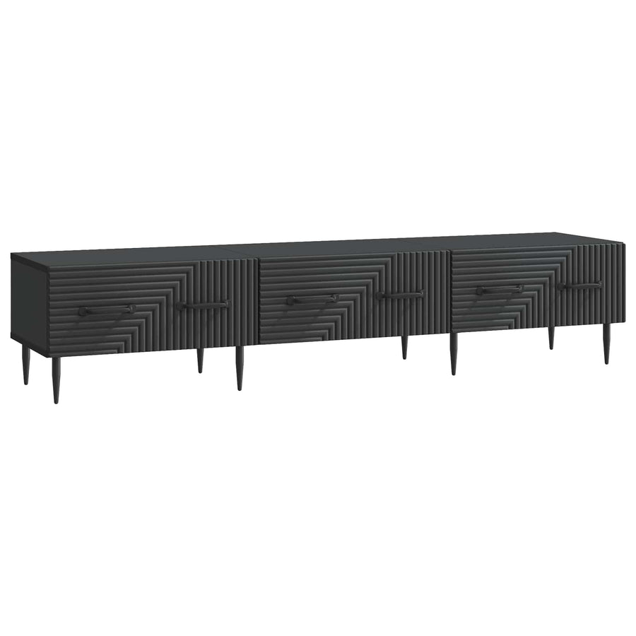 TV-kast met lade Zwart 147 x 34,5 x 30 cm Bewerkt hout