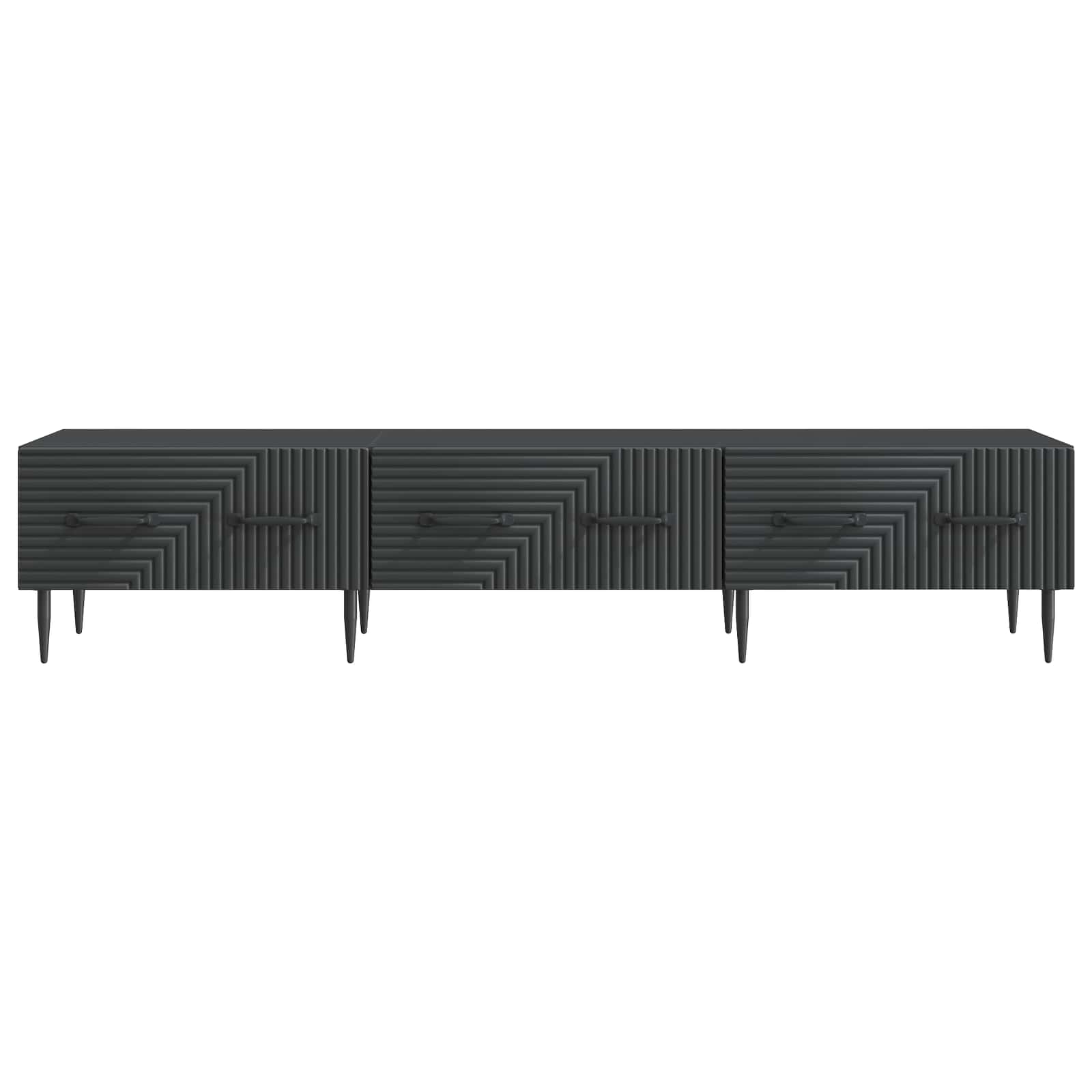 TV-kast met lade Zwart 147 x 34,5 x 30 cm Bewerkt hout