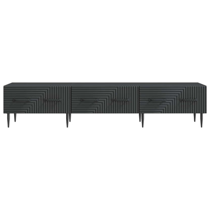 TV-kast met lade Zwart 147 x 34,5 x 30 cm Bewerkt hout