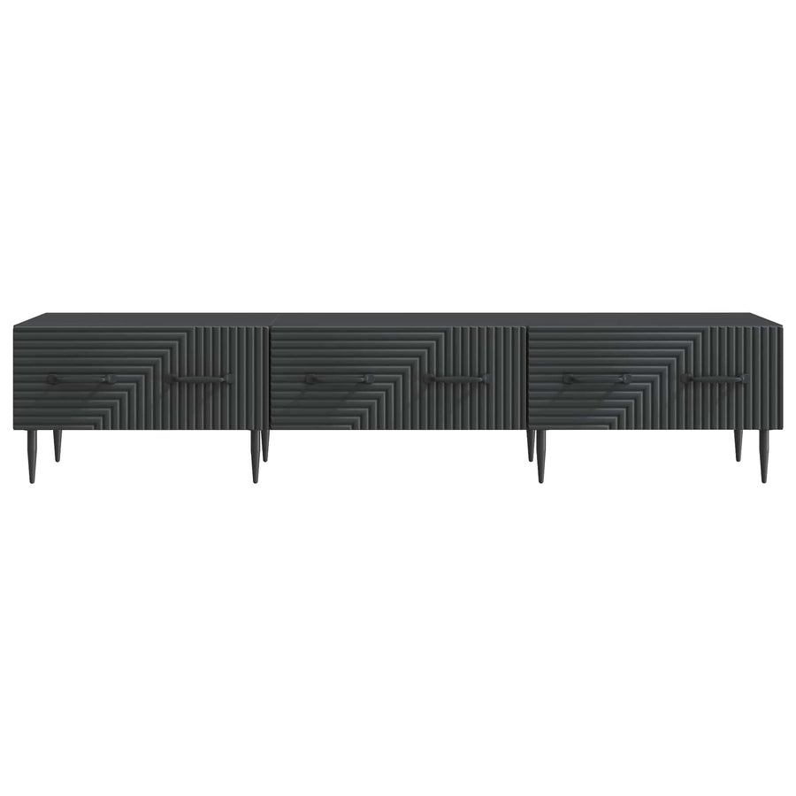 TV-kast met lade Zwart 147 x 34,5 x 30 cm Bewerkt hout