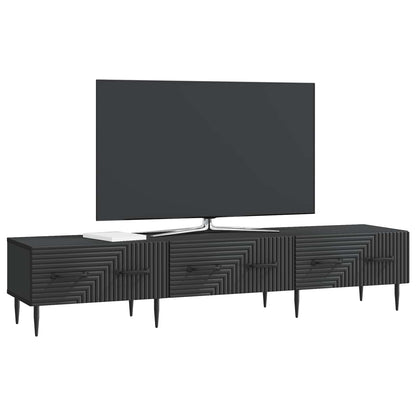 TV-kast met lade Zwart 147 x 34,5 x 30 cm Bewerkt hout