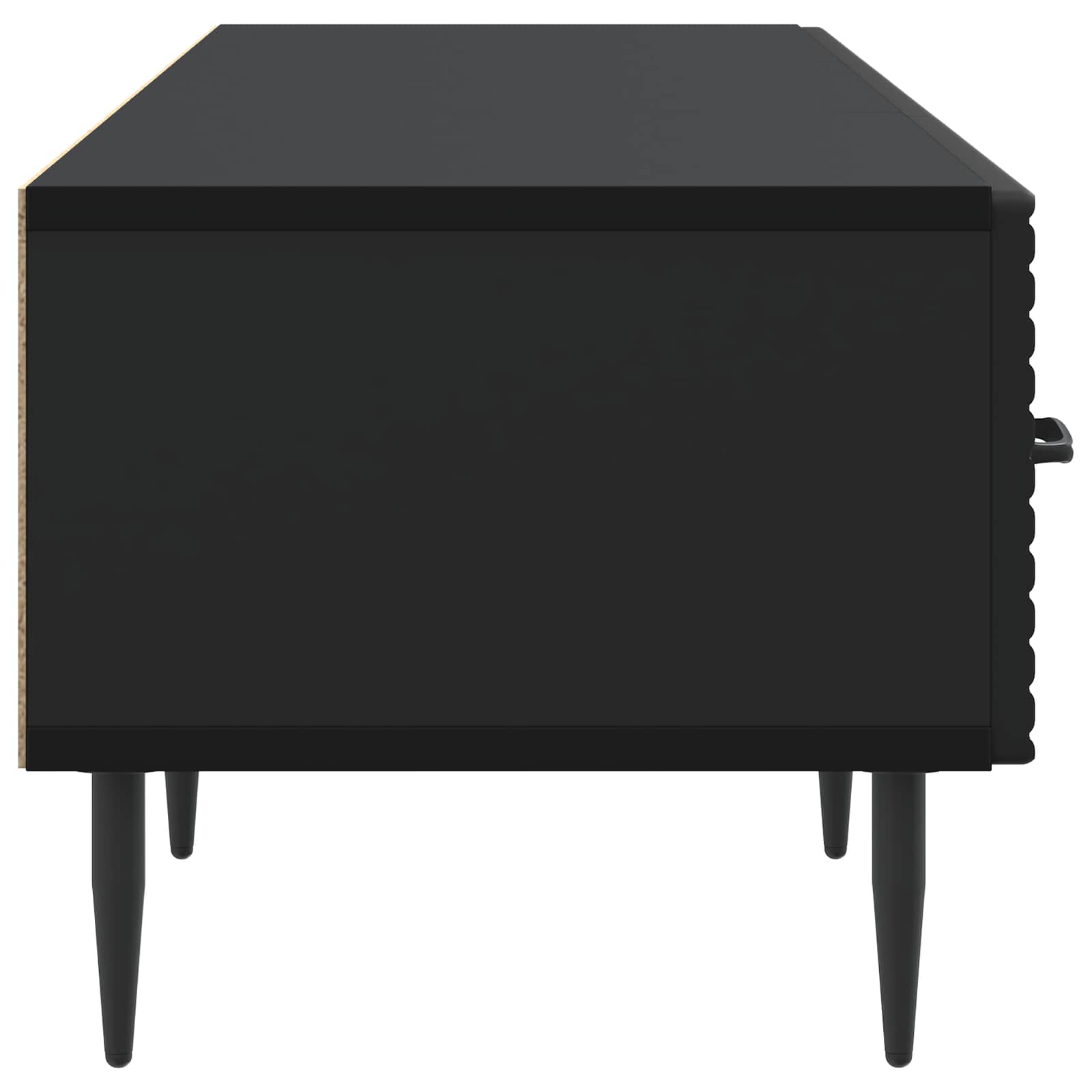 TV-kast met lade Zwart 147 x 34,5 x 30 cm Bewerkt hout