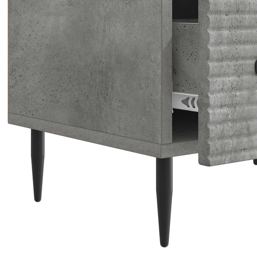 TV-kast met lade Betongrijs 147 x 34,5 x 30 cm Bewerkt hout