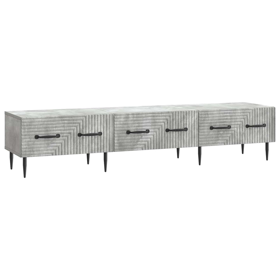 TV-kast met lade Betongrijs 147 x 34,5 x 30 cm Bewerkt hout