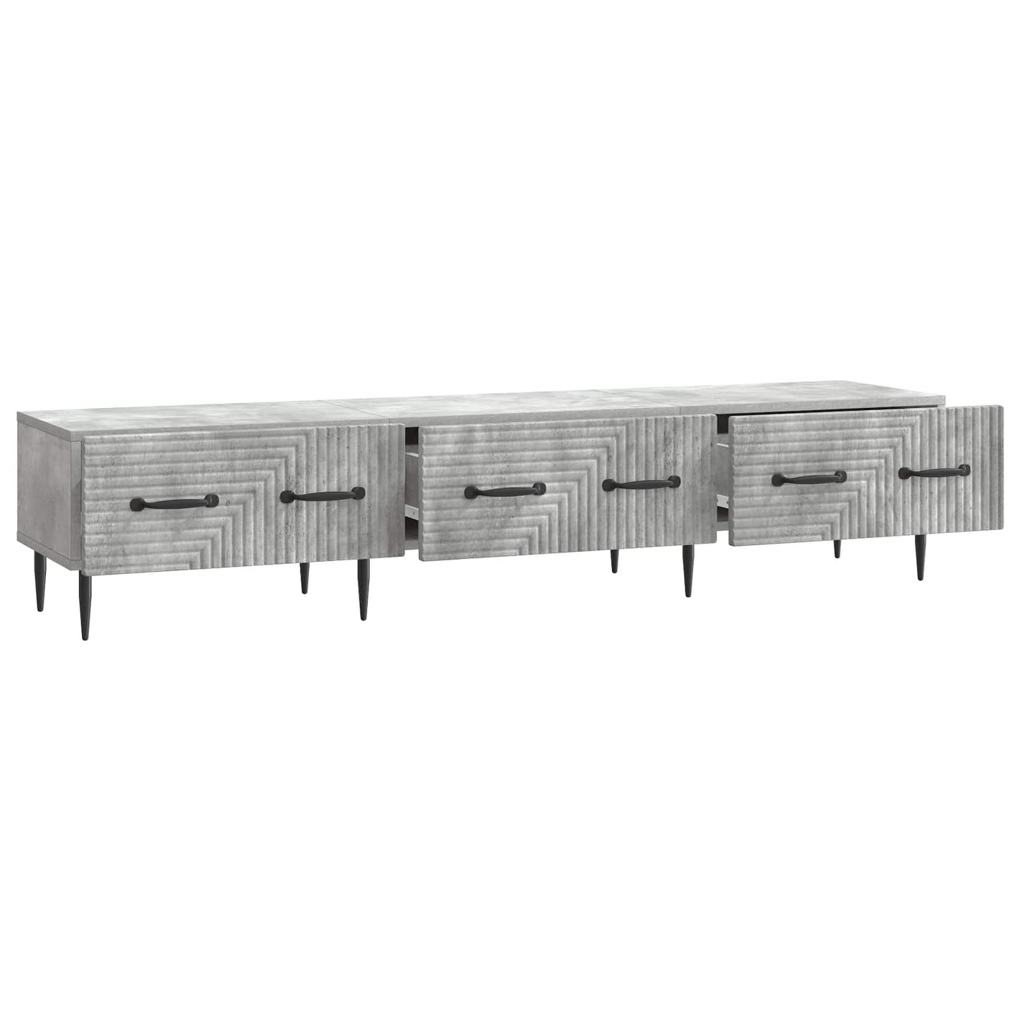 TV-kast met lade Betongrijs 147 x 34,5 x 30 cm Bewerkt hout