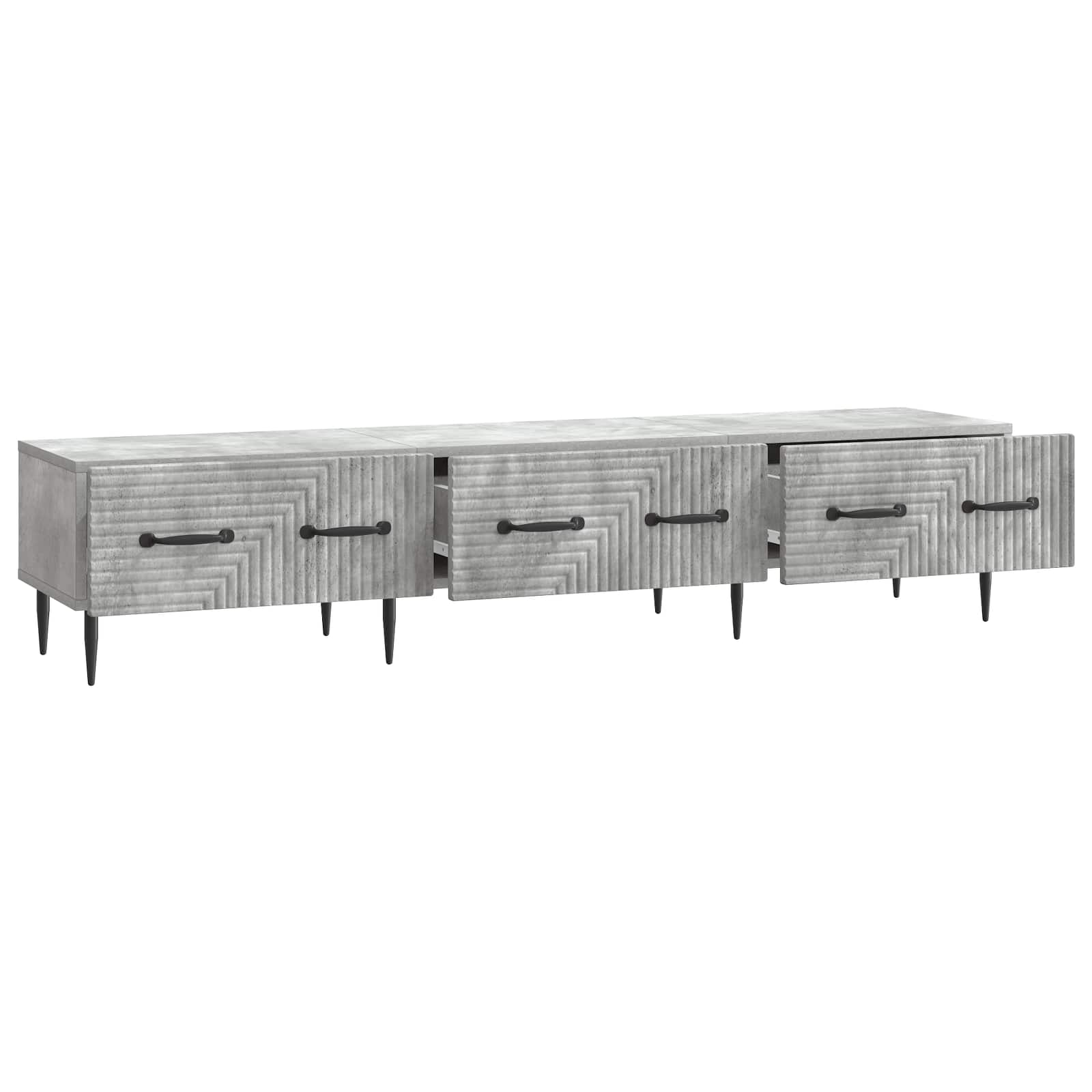 TV-kast met lade Betongrijs 147 x 34,5 x 30 cm Bewerkt hout
