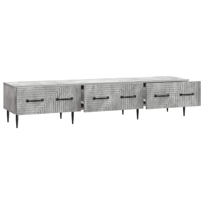 TV-kast met lade Betongrijs 147 x 34,5 x 30 cm Bewerkt hout