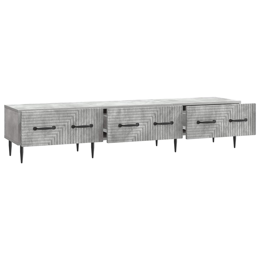 TV-kast met lade Betongrijs 147 x 34,5 x 30 cm Bewerkt hout
