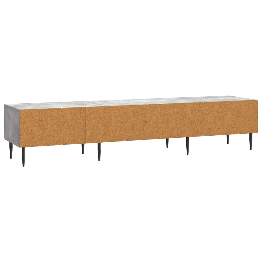 TV-kast met lade Betongrijs 147 x 34,5 x 30 cm Bewerkt hout