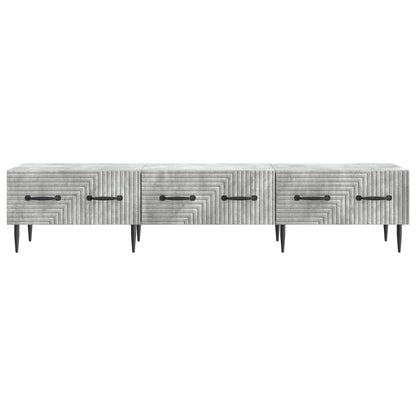TV-kast met lade Betongrijs 147 x 34,5 x 30 cm Bewerkt hout