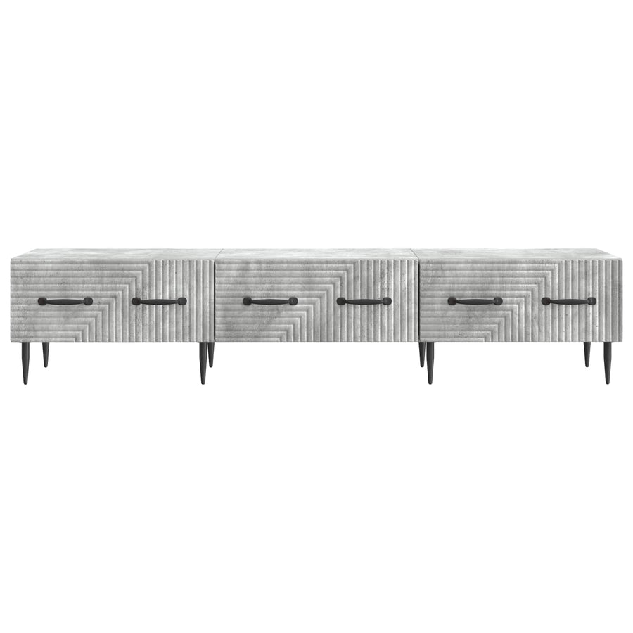 TV-kast met lade Betongrijs 147 x 34,5 x 30 cm Bewerkt hout