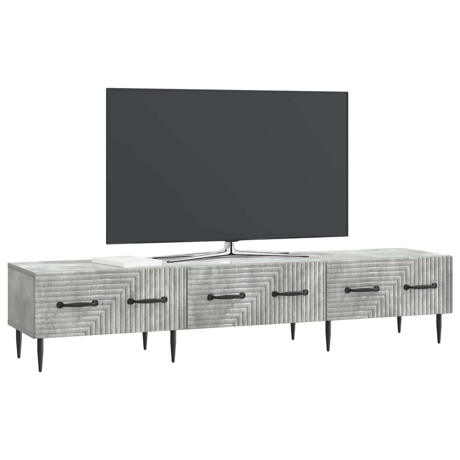 TV-kast met lade Betongrijs 147 x 34,5 x 30 cm Bewerkt hout