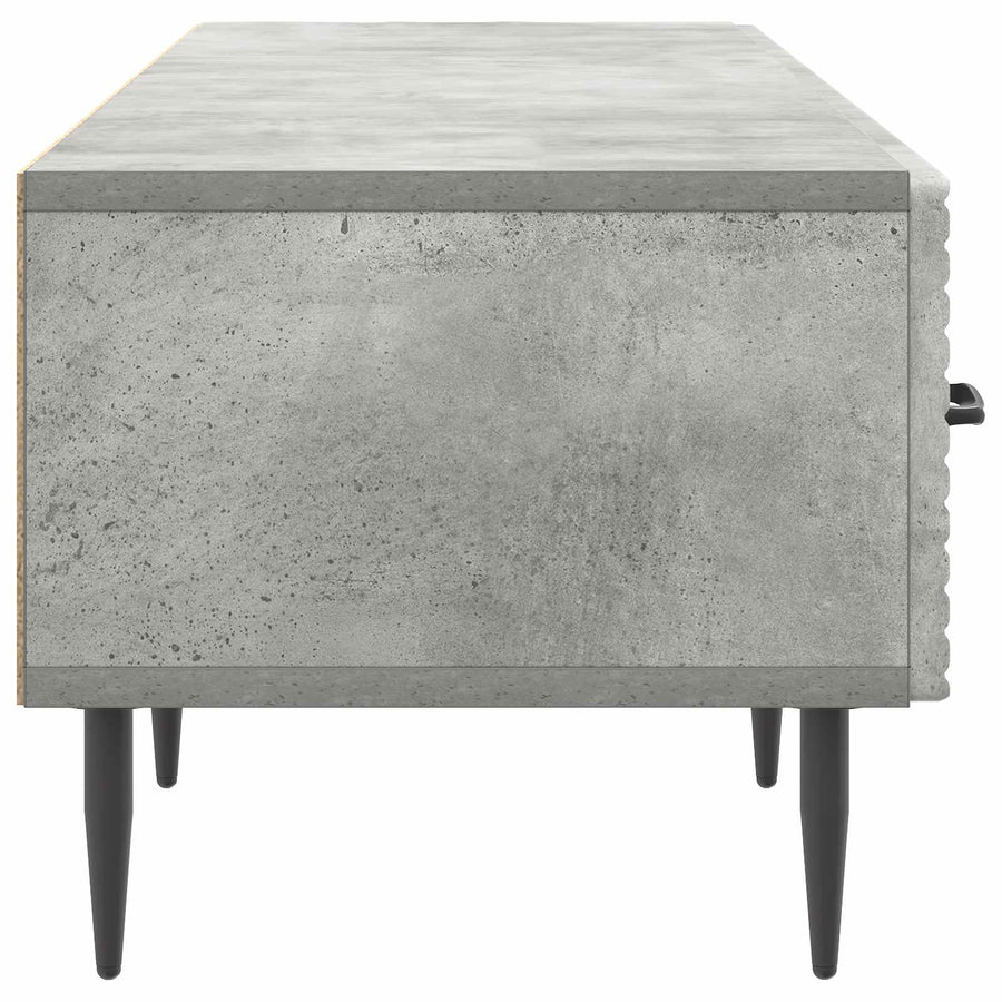 TV-kast met lade Betongrijs 147 x 34,5 x 30 cm Bewerkt hout