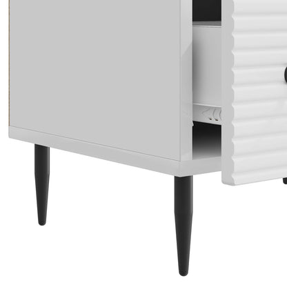 TV-kast met lade Hoogglans Wit 147 x 34,5 x 30 cm Bewerkt hout