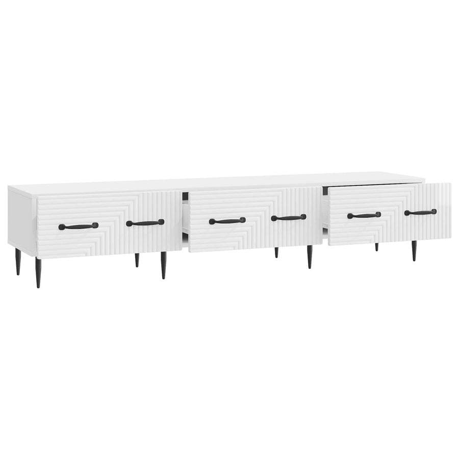 TV-kast met lade Hoogglans Wit 147 x 34,5 x 30 cm Bewerkt hout