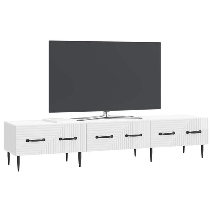 TV-kast met lade Hoogglans Wit 147 x 34,5 x 30 cm Bewerkt hout